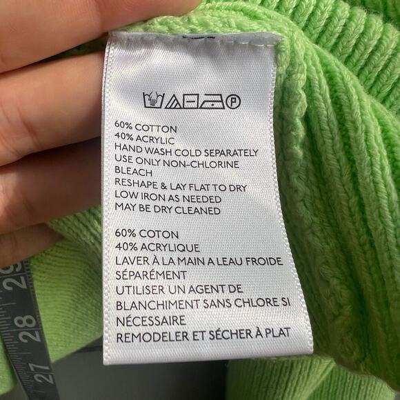 Urban Outfitters Mint Ribbed Cropped Half Zip Pullover Size M - Picture 5 of 5